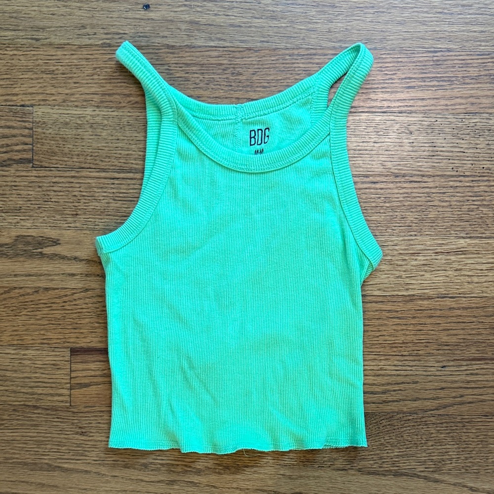 BDG Vibrant Green Ribbed Tank Top